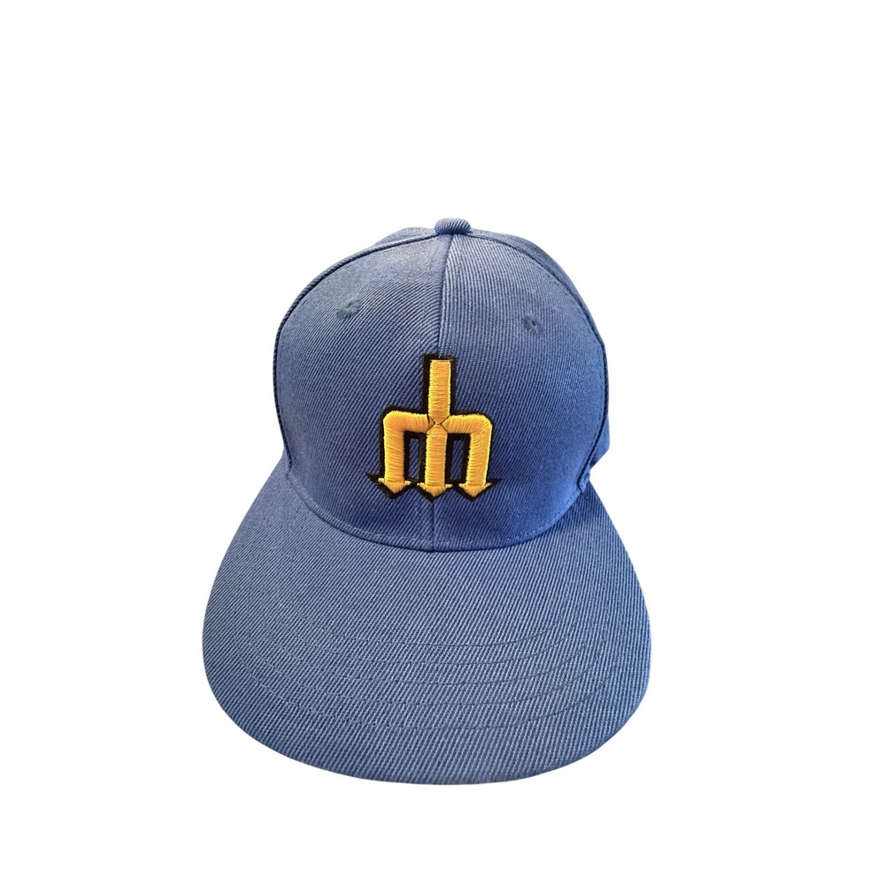 Seattle Mariners Trident Logo Snapback Hat Blue MLB Baseball Cap Adjustable